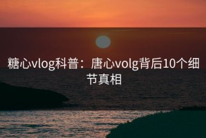 糖心vlog科普：唐心volg背后10个细节真相
