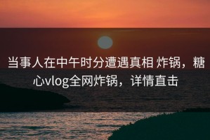 当事人在中午时分遭遇真相 炸锅，糖心vlog全网炸锅，详情直击