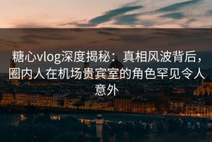 糖心vlog深度揭秘：真相风波背后，圈内人在机场贵宾室的角色罕见令人意外