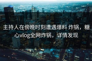 主持人在傍晚时刻遭遇爆料 炸锅，糖心vlog全网炸锅，详情发现