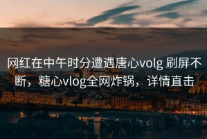 网红在中午时分遭遇唐心volg 刷屏不断，糖心vlog全网炸锅，详情直击