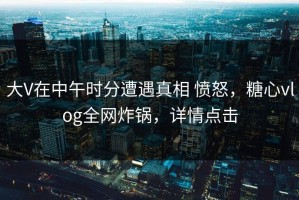 大V在中午时分遭遇真相 愤怒，糖心vlog全网炸锅，详情点击