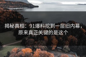 揭秘真相：91爆料挖到一层旧内幕，原来真正关键的是这个