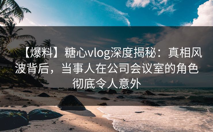 【爆料】糖心vlog深度揭秘:真相风波背后,当事人在公司会议室的角色彻底令人意外 【爆料】糖心vlog深度揭秘:真相风波背后,当事人在公司会议室的角色彻底令人意外